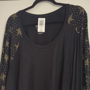 Torrid Black Top with Gold Star Accents Size 5